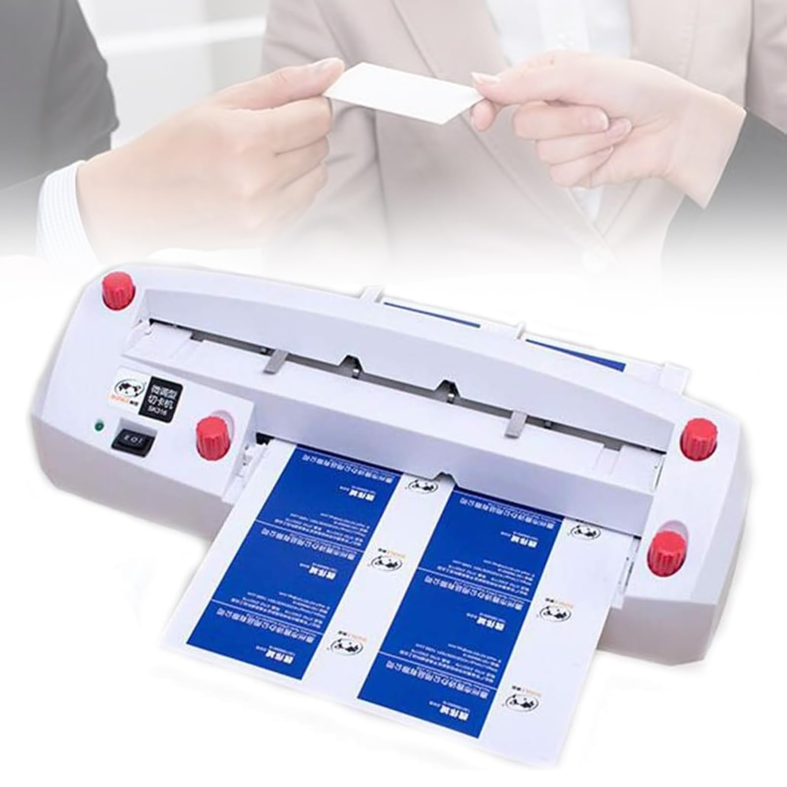 BOOZXCV Electric Business Card, Adjustable A4 Card Cutting Machine for Office and Print Shop, Cuts Papers and Business Cards 3.5'' x 2.1''
