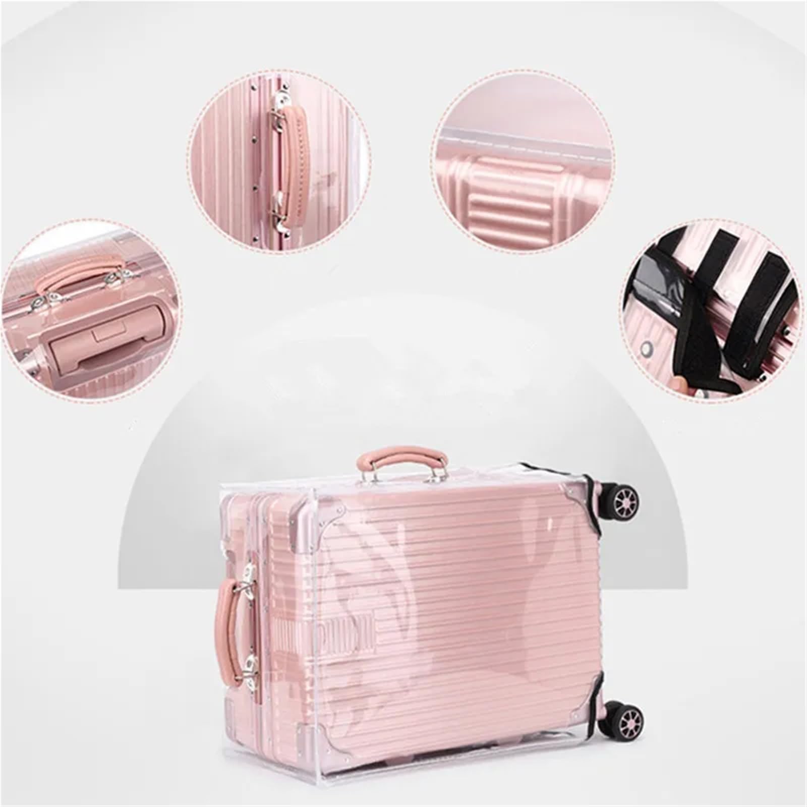 2 pz 18-30in PVC Trasparente Impermeabile Copertura Dei Bagagli Valigia Da Viaggio Portatile Protettiva Antipolvere Coperture(28 inches)