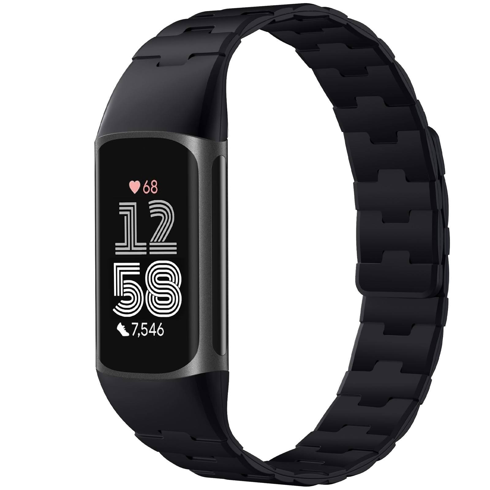 Bandletic Magnetic Silicone Strap Compatible with Fitbit Charge 6/Charge 5