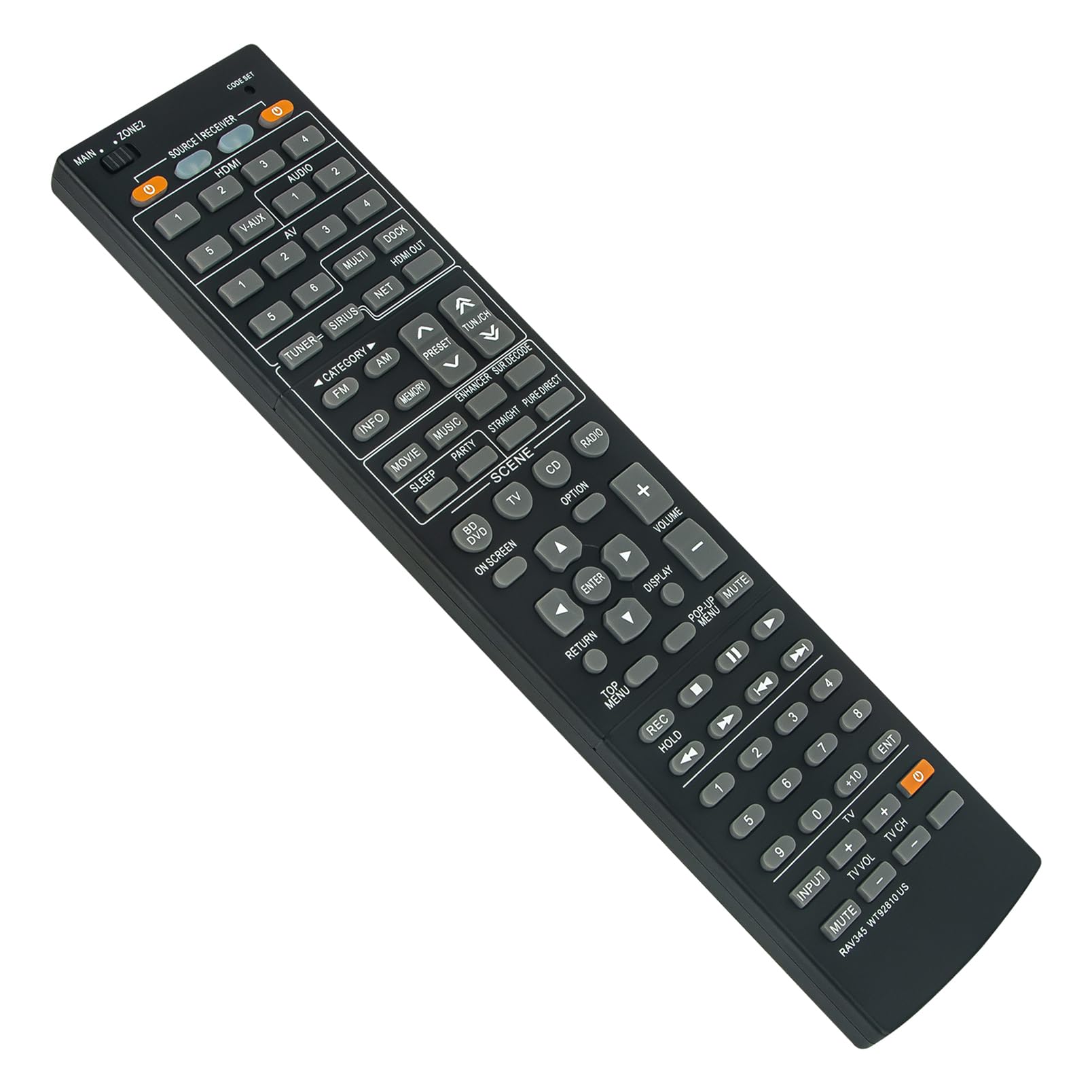 Télécommande compatible Yamaha RX-V867 pour remplacer votre boîtier perdu - 8