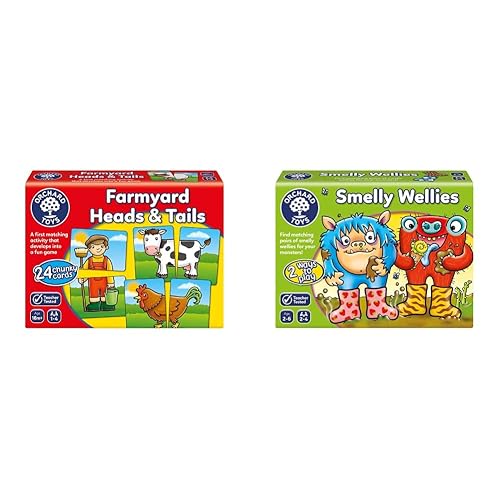 Orchard Toys Farmyard Heads and Tails Game & Smelly Wellies Game