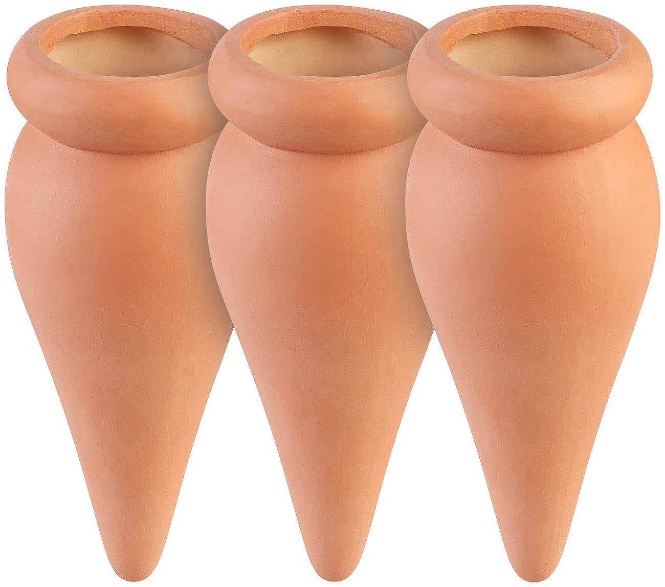 Royal Gardineer Wasserspender Pflanzen: 6er-Set 2in1-Terracotta-Wasserspender für Topfpflanzen (Blumentopf, Blumen, Olla)