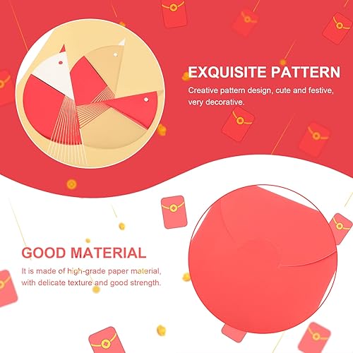 Miniatura 3 de ABOOFAN Sobres rojos de año nuevo chino: 12 unidades 2023 Año del conejo Paquete rojo Lucky Money Pockets Hong Bao Gift Money Sobres Feng Shui