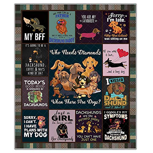 Love Dachshund King Size Quilt Blanket Lightweight Quilts Throw Blanket Machine Washable Bed