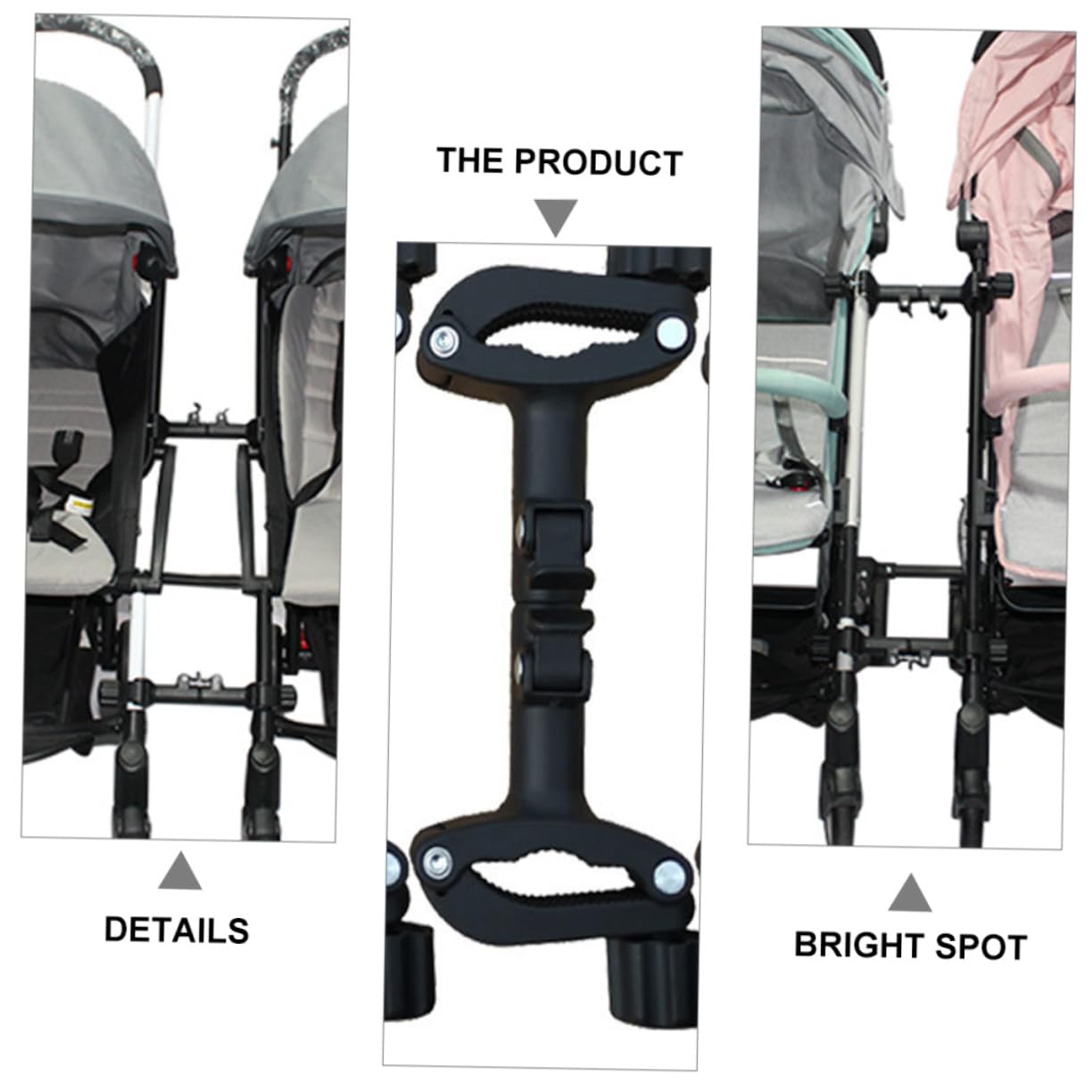 Hemobllo Conector Ajustable para Cochecito Gemelar Desmontable Compatible con Doble Carrito de Niña Accesorio Portátil para Sillas de Paseo Idénticas Práctico para Parques y Cuidadores