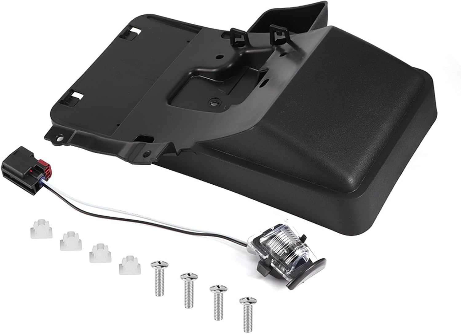 License Plate Bracket, ABS Rear License Plate Mounting Holder Bracket with Light Fits for JK 07-16