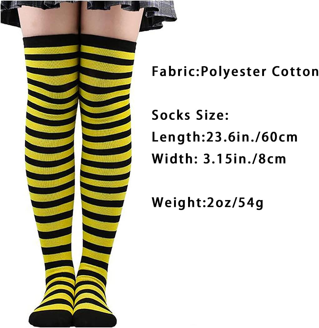 Gloves Socks Set High Stockings Knee Striped Socks Wristband Arm Cover Glove Christmas Halloween Cosplay