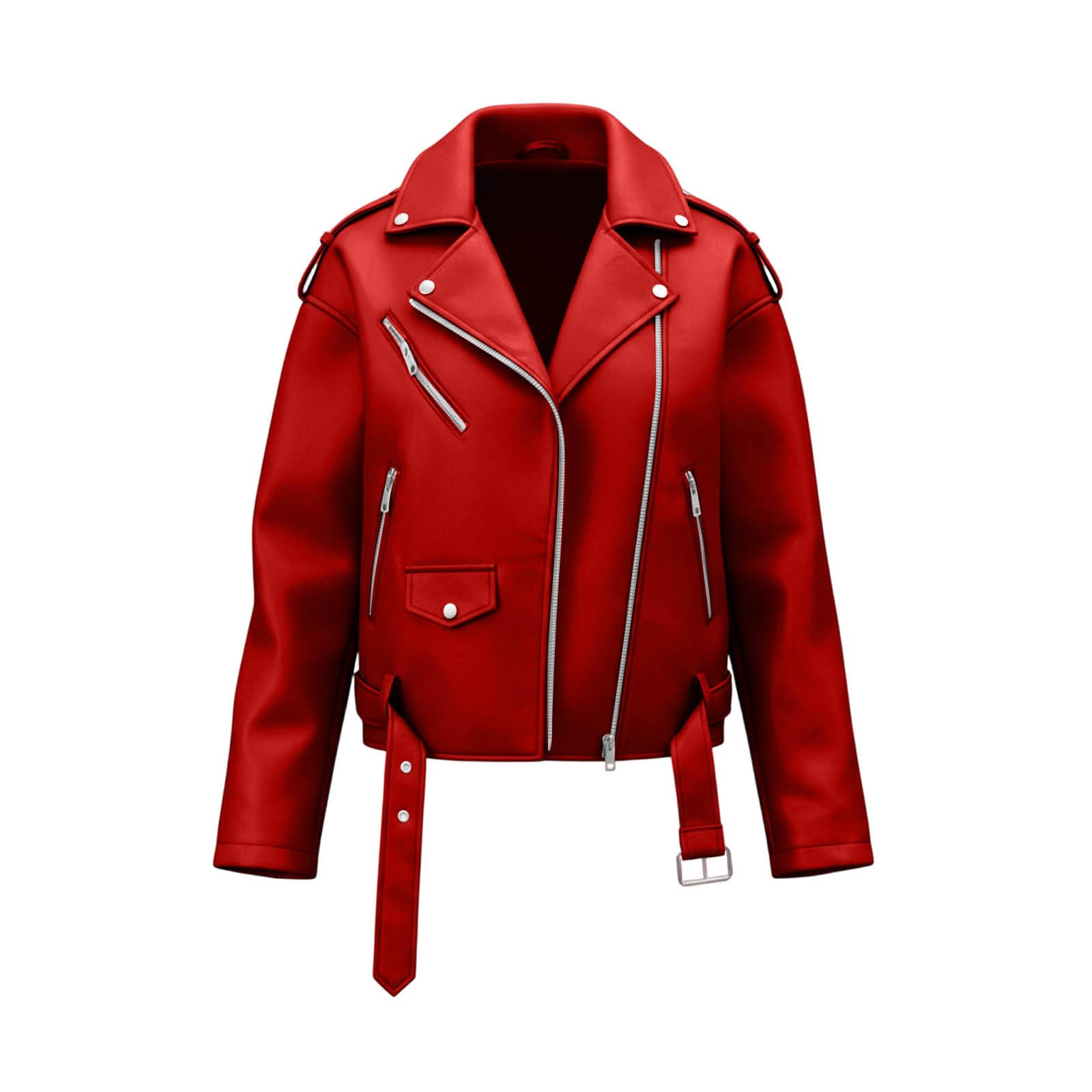 Lederjacke Damen Elegent Vintage Leder Jacke PU Gipsy Dünne Sommerjacke Große Größen Motorradjacke Sommer Mode Übergangsjacke Langärmlig Frühlingsjacke Zip Komfort Jacket