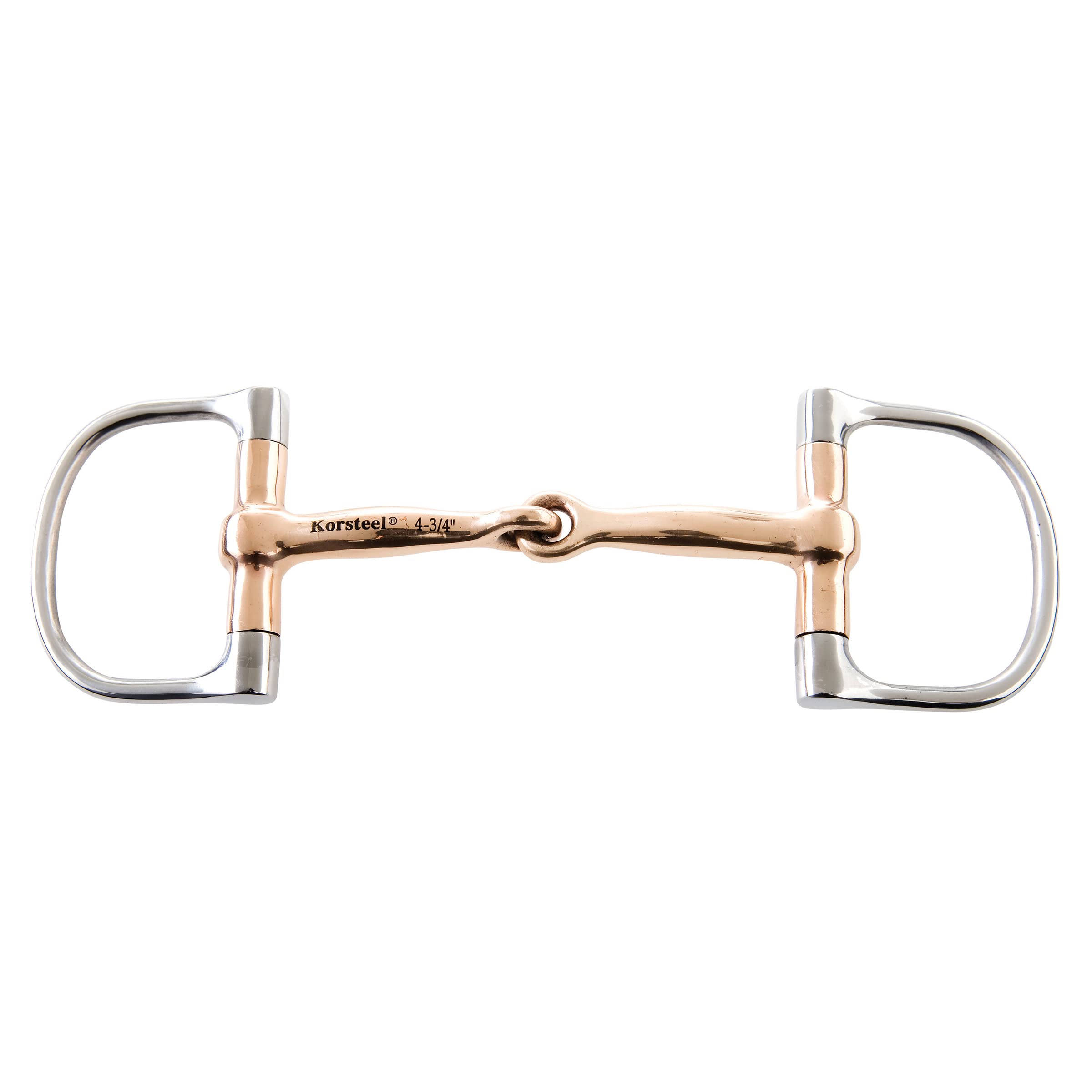 Korsteel Stainless Steel Copper Mouth Dee Ring Snaffle Bit, 5.5"