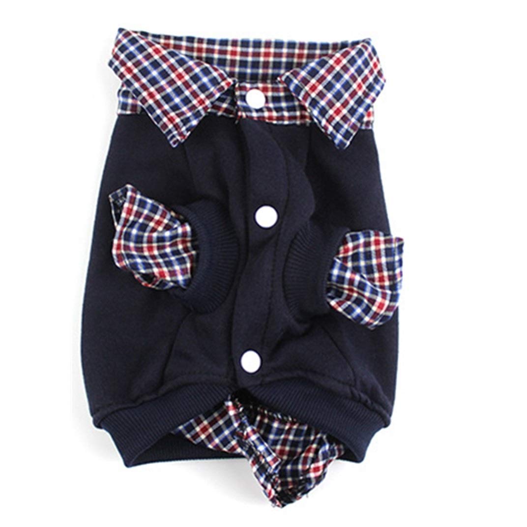 Eyxia- Pet MasterEyxia- Pet Master British Style Dog Polo Shirts Premium Cotton, Polo T-Shirts For Large Medium Small Dogs With A Two-Button Collar Blank Color (Color : NAVY, Size : XL)