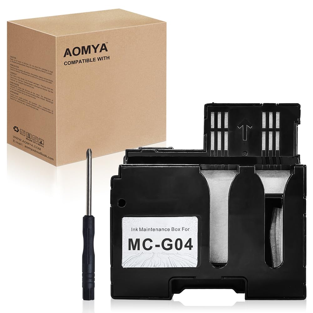 Aomya MC-G04 Maintenance Cartridge with Chip MC G04 Ink Maintenance Tank Replacement for Canon PIXMA G1130 G1230 G1330 G3270 G2270 G1230 G3370 G1430 G2470 G3470 G3471 G3472 G4470 Pritner (MC-G04)