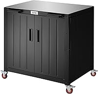 Idealforcook KT2435C 35-Inch Outdoor Grill Cart: Stainless Steel Top, Storage Cabinet, Modular BBQ Kitchen Island for Patio & Backyard