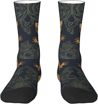 Funny Socks for Women Men Dress Sock Gecko Lizards Cotton Crew Socks Novelty Casual Athletic Sock