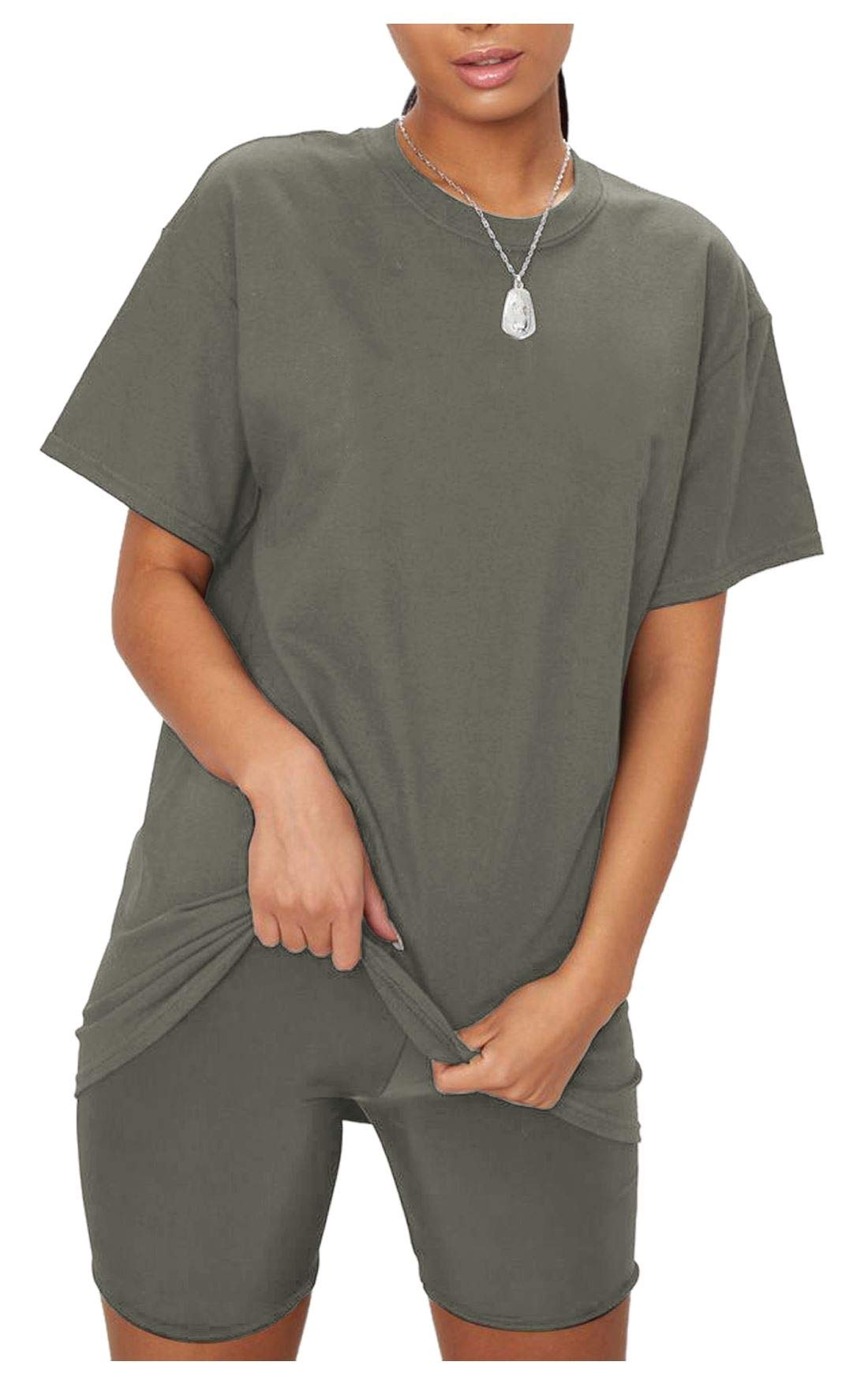 Oversized Tshirt Cycling Shorts And Oversized Top Set Hamishkane