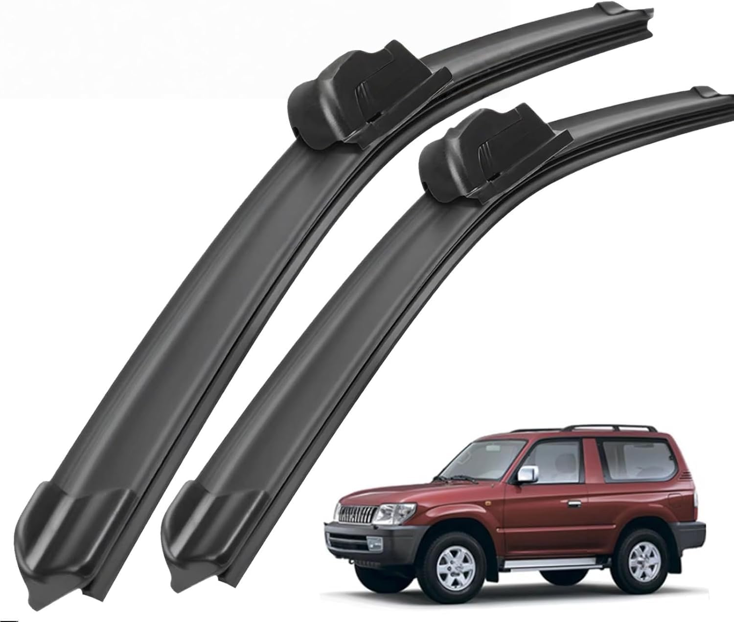 liufangfc Front Windscreen Beam Wipers for Toyota Land Cruiser Prado J90 1996-2002 19"+18", Set of 2 Replacement Blades with Pre-assembled Adapter, Only for Right-Hand Drive (UK)
