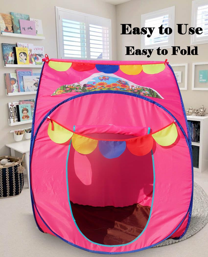 Homecute Pop Up Foldable Hut Type Kids Toys Baby Tent House, Tent House for Girls & Boys, Play Tent House Suitable for 1 Year to 6 Years(Small Size Pink) 3