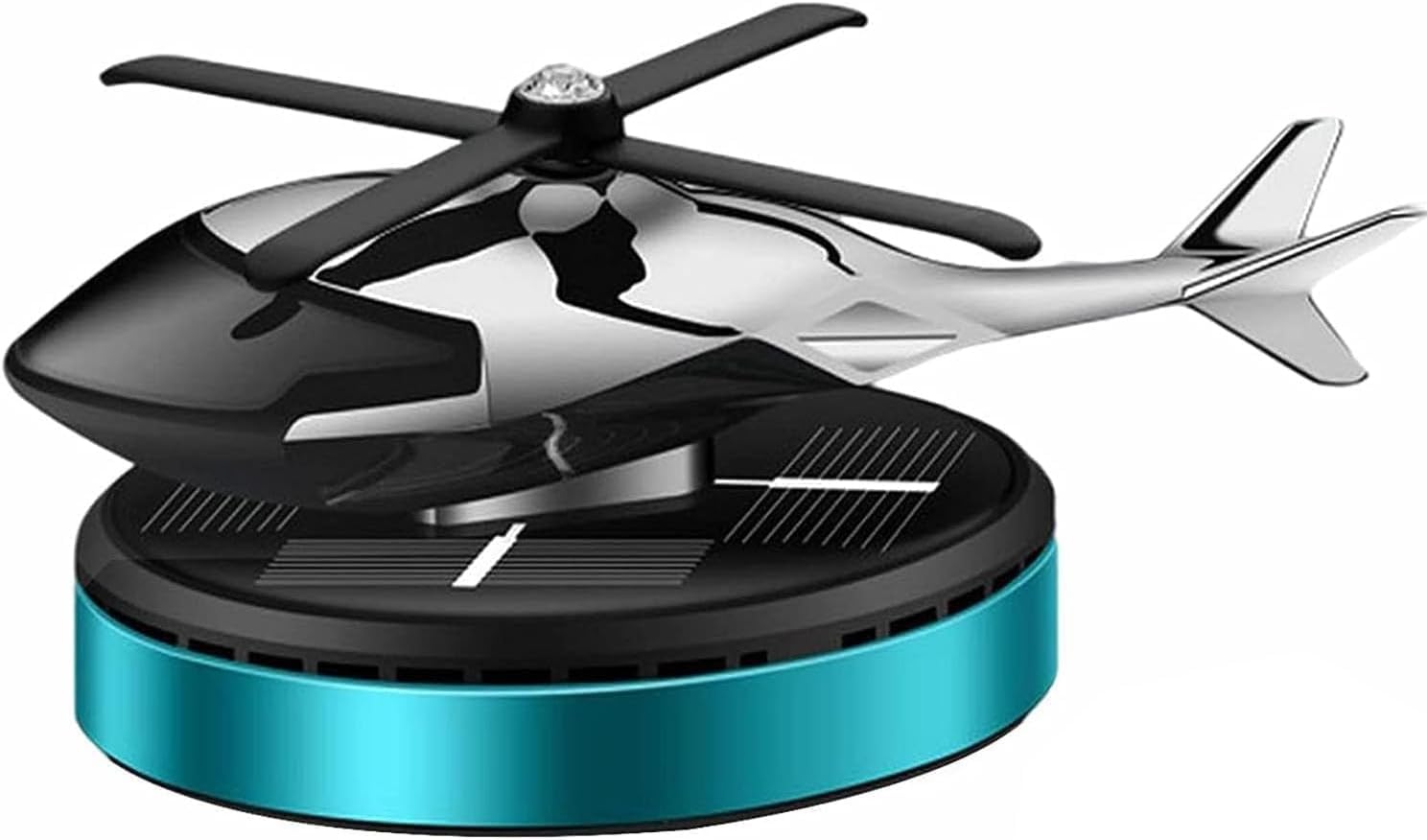 Car Solar Helicopter Aromatherapy Diffuser, Rotating Car Air Freshener, Lasting Fragrance Interior Decoration Accessories Car Aroma diffuser. (Blue)