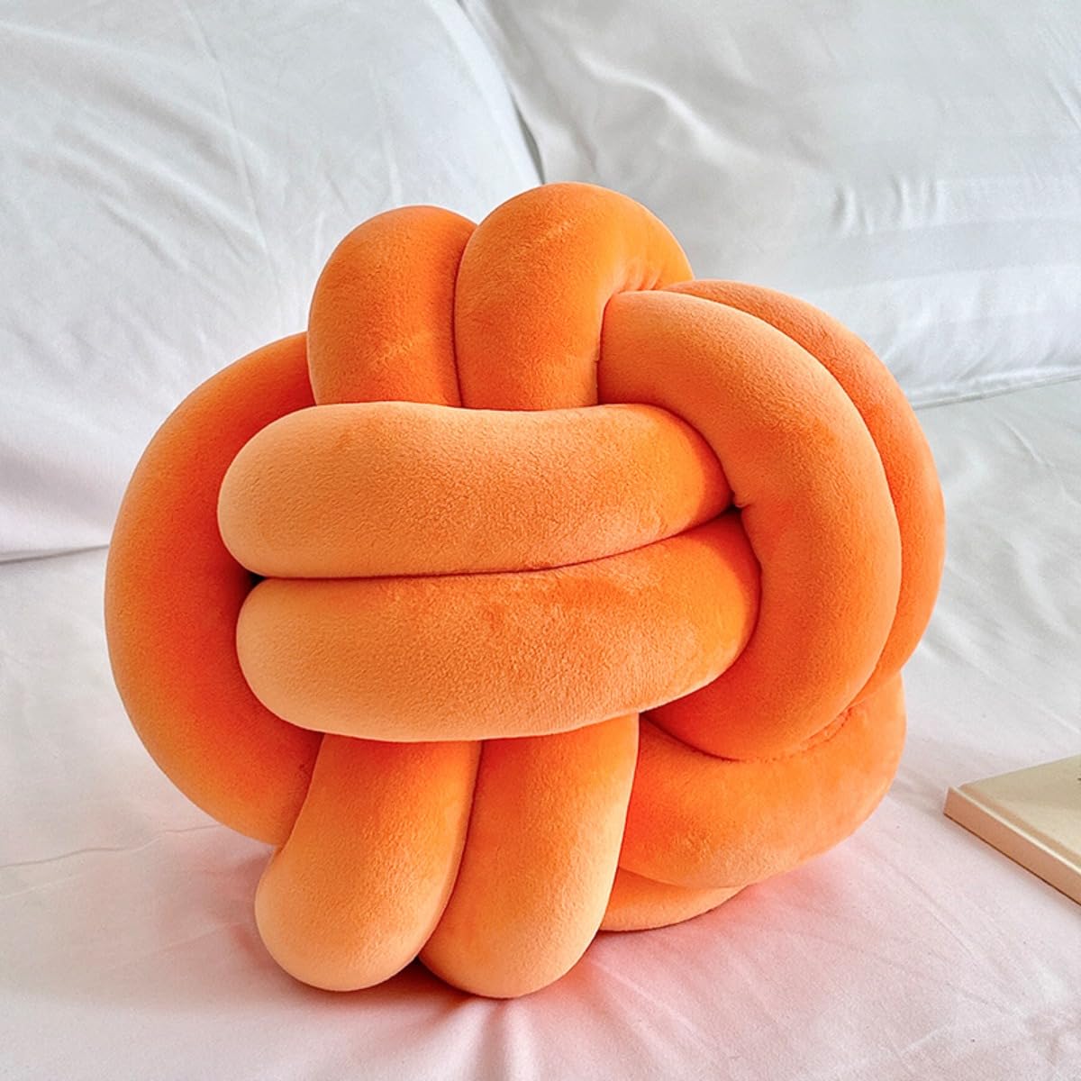 Raopla Style 7 Soft Knot Ball Plush Pillow, Round Knotted Throw Cushion, Handmade Decorative Knot Sofa Pillow For Bedroom Living Room Couch Floor Car, Ideal For Aesthetic Room Decor (,28Cm)