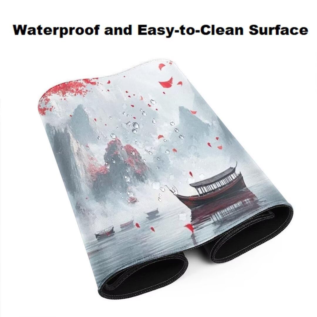 Japan Mauspad 1600 x 800mm, Mousepad XXL Schreibtischunterlage Landschaft Mouse Pad, Wasserdicht und Rutschfest Gaming Mauspad, Verbessert Präzision, Gaming-Mauspads für Pc und Gaming Zubehör qw577