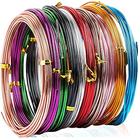 BHGT 5m x 10 Farben Basteldraht 1,5mm Schmuckdraht Aludraht Dekodraht Aluminiumdraht für Schmuck Handwerk farbigen Aluminium Craft Draht Cover