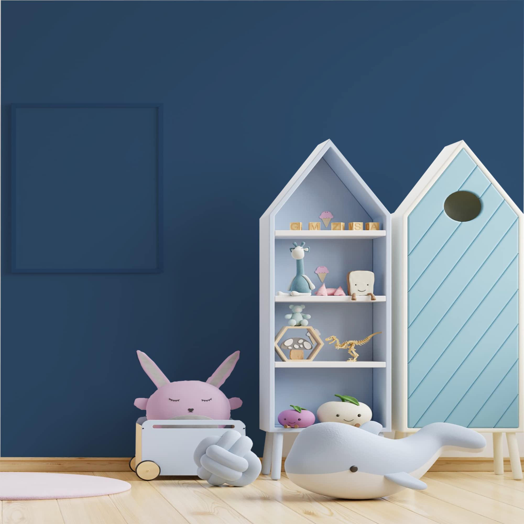 BOX DECO COULEURS Pintura natural ecológica interior exterior con aspecto terciopelo Natura – 1 l/13 m² [Clase energética A+], azul carbón