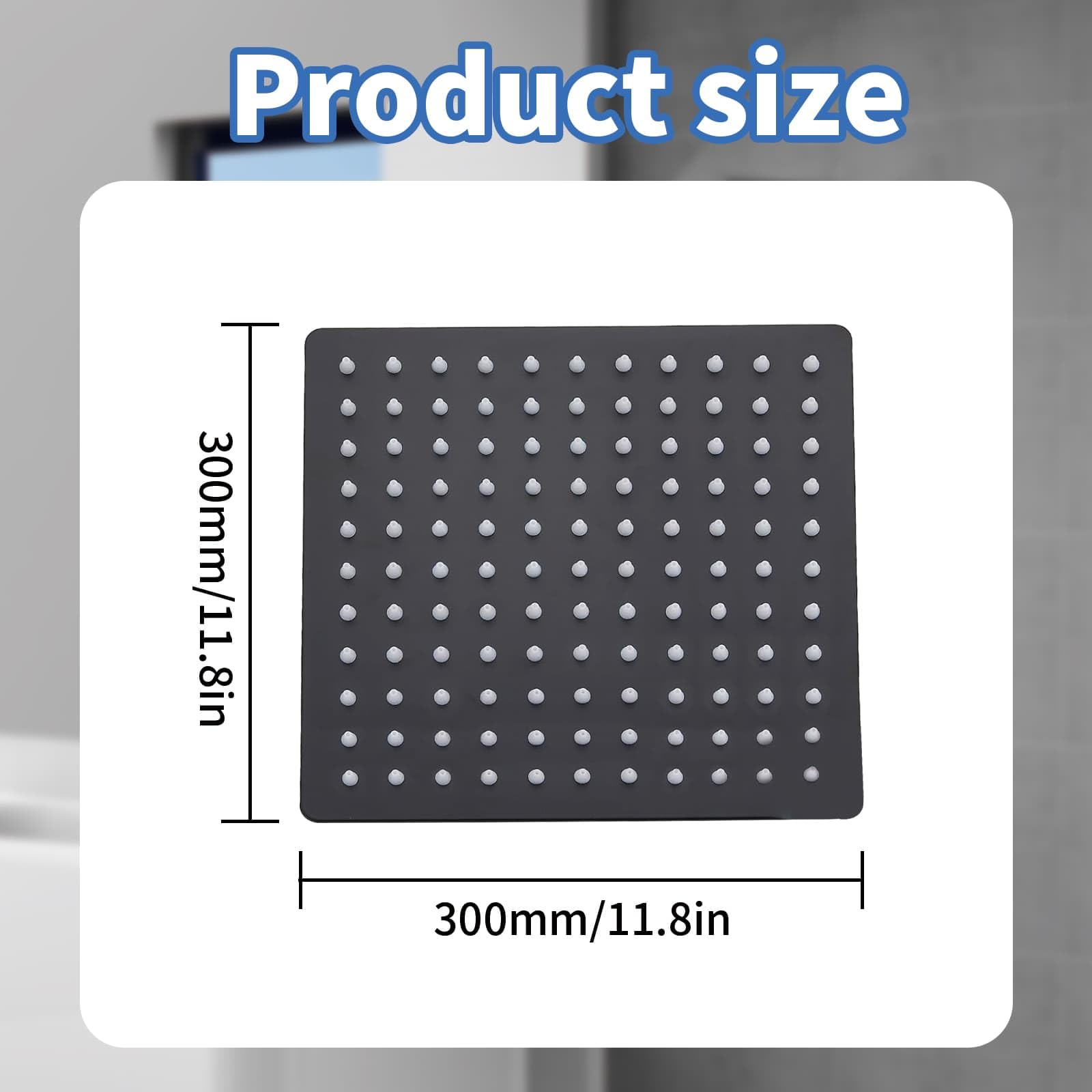 12 Inch Rainfall Shower Head Square Fixed Shower Head, Stainless Steel High Pressure Rain Shower - Image 2