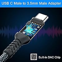 Vista 14 de Cable auxiliar USB C (paquete de 2), tipo C macho a adaptador de 3.5mm