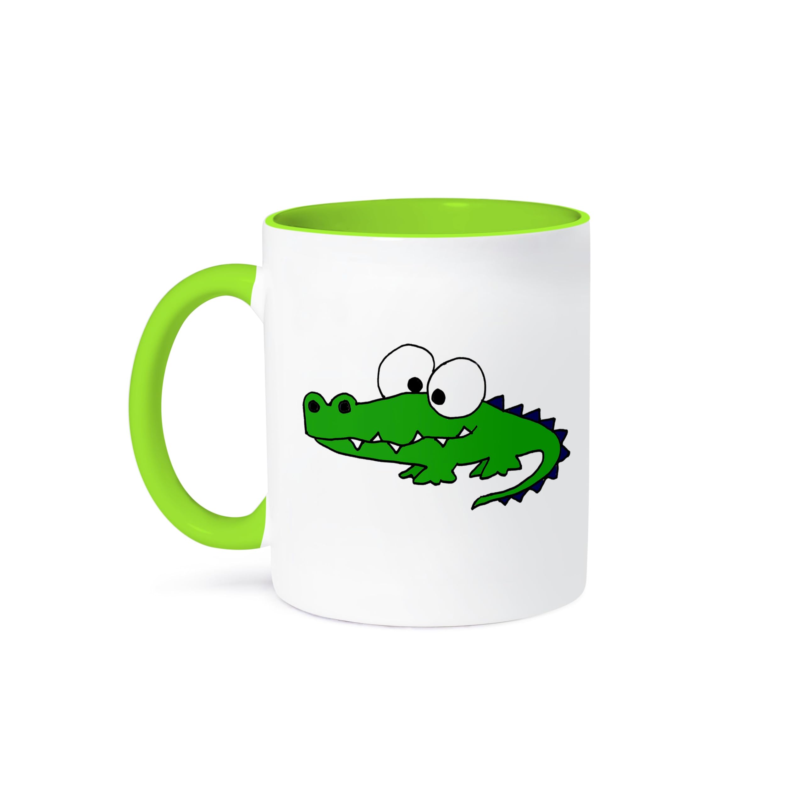 3dRose, 11oz Two-Tone Green Mug, Green/White