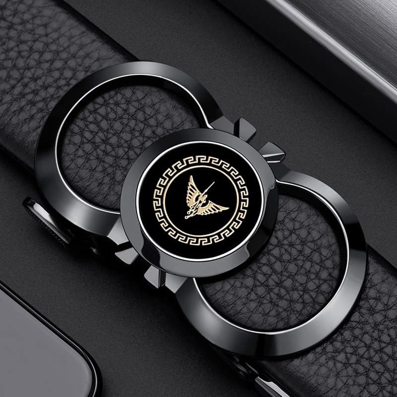 VANNANBA Mens Leather Ratchet Belts Slide Dress Belt for men Automatic Buckle with Gift Box - Image 5