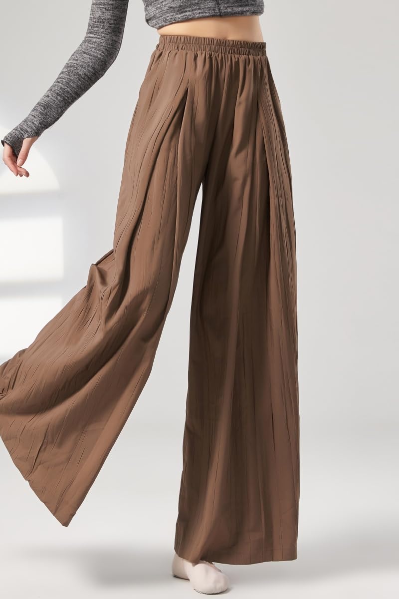 HEARTTOUCH Tanzhose Damen Modern Dance Hosen Weite Beinhose Taille Trainingshose Sporthose Freizeithose Tanzkleidung Dancewear