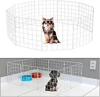 Cercadinho Pet Dobravel Móvel Articulado Cachorro Pequeno Porte Gato 10 Telas 30cm Branco