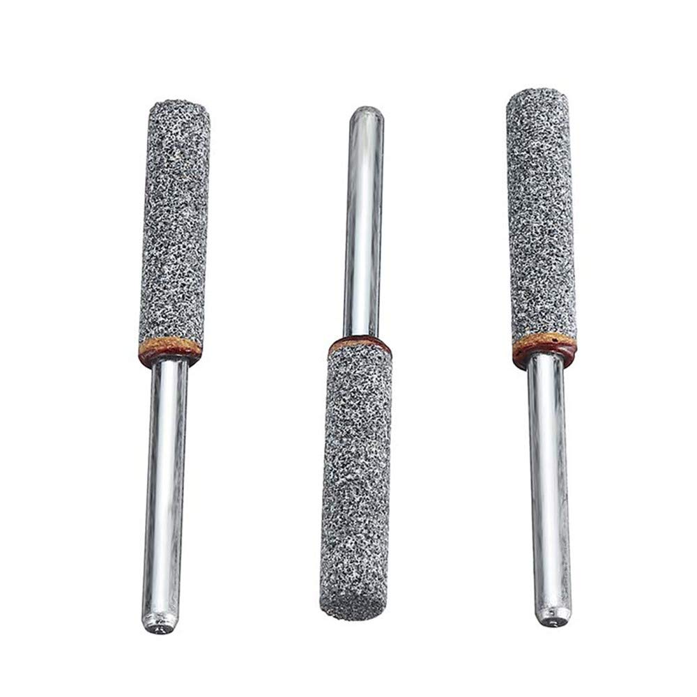 KingLan 3 Unids 5/32 Inchs Diamond Grinding Head Grinding Stone Set Chainsaw Sharpener Burr Stone Round File