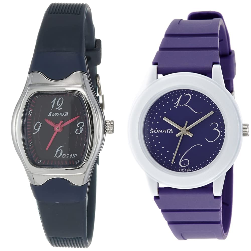 Sonata Women Leather Analog Blue Dial & Black Dial (Nj8989Pp04C + Nj8992Pp02C) | Rakshabandhan Gifts, Band Color-Assorted (B07J57YXDT) Amazon Price History, Amazon Price Tracker