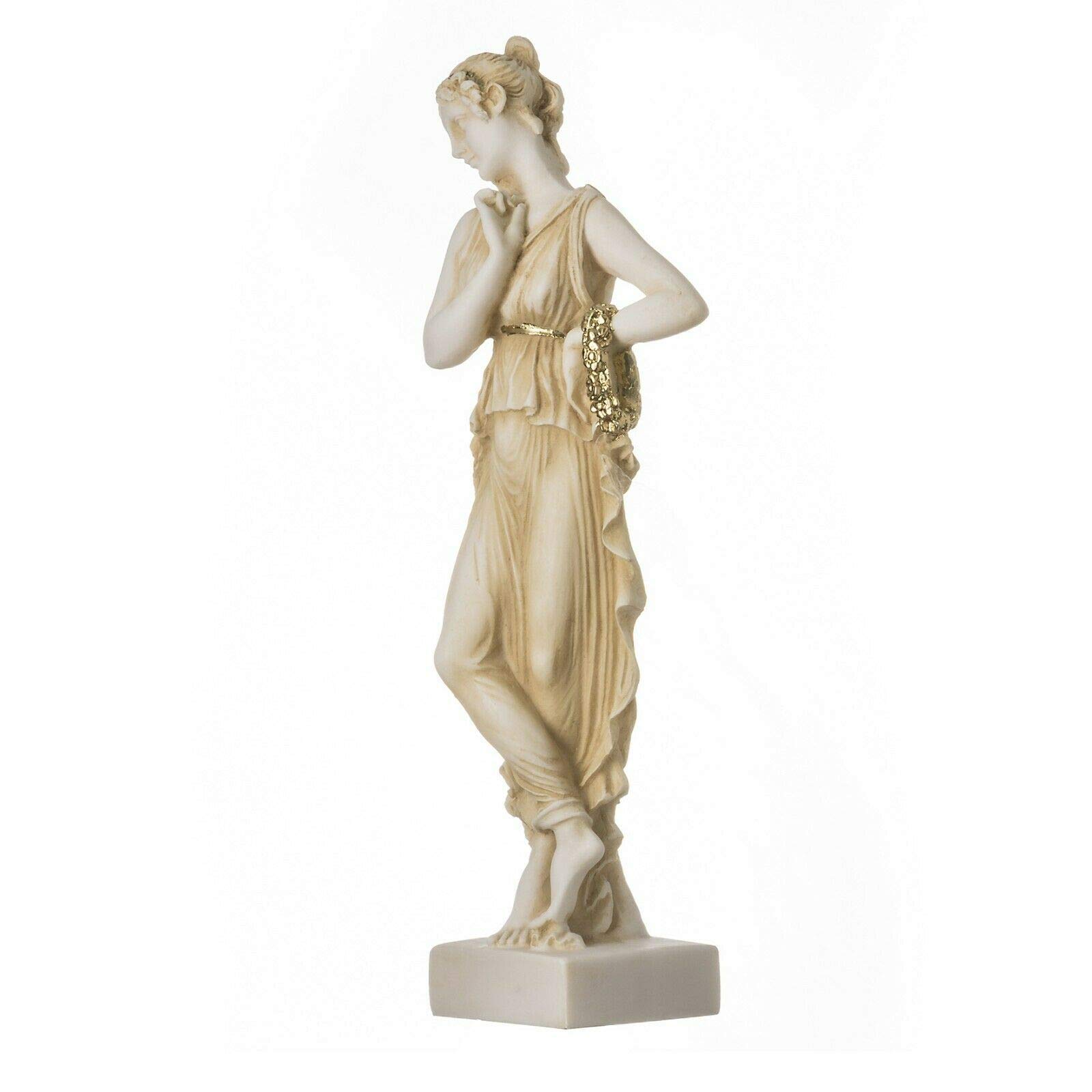 BeautifulGreekStatues Statua di Persefone Dea degli Inferi Primavera Fiore Oro 24,9 cm