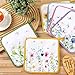 Bencailor 12 Pcs Pot Holders with Pocket Kitchen Hot Potholders Hot Pad Oven Mitts Cookie Bag Oven Gloves for Kitchen Gift Baking Cooking(Watercolor,Floral)