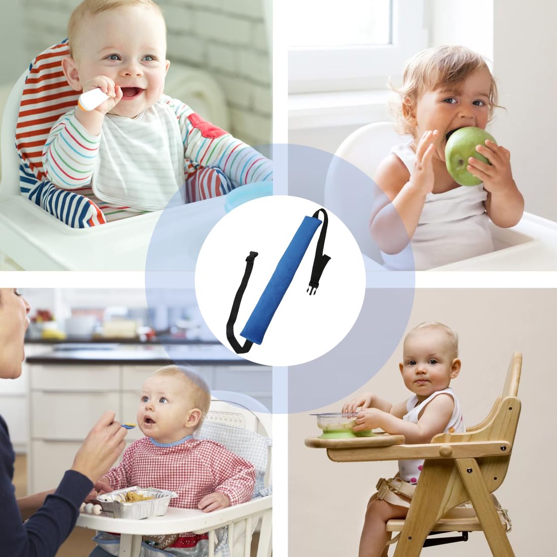 GXGM 1 Pezzi Cinture Seggiolone Pappa Universale, Cinturino Sicurezza Bambini, Cinghia Passeggino,Adatto Per Sdraietta Neonati, Sedie E Carrelli Per Stokke Tripp Trapp(blu.B)