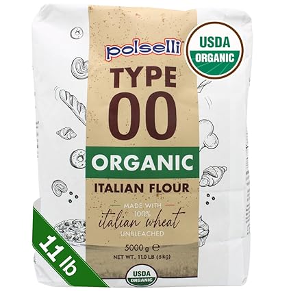 POLSELLI Organic Flour, Type 00, 100% Italian Grain, Double Zero