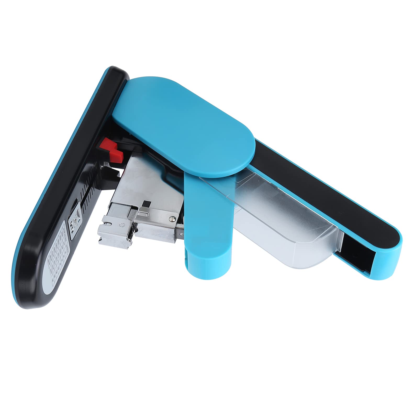 Tnfeeon Grapadora de Alta Capacidad 190 Hojas Grapadora de Alta Capacidad de Gran Guía de Papel Ajustable de Metal Deflector Antipellizcos Ahorro de Mano de Obra (BLUE)