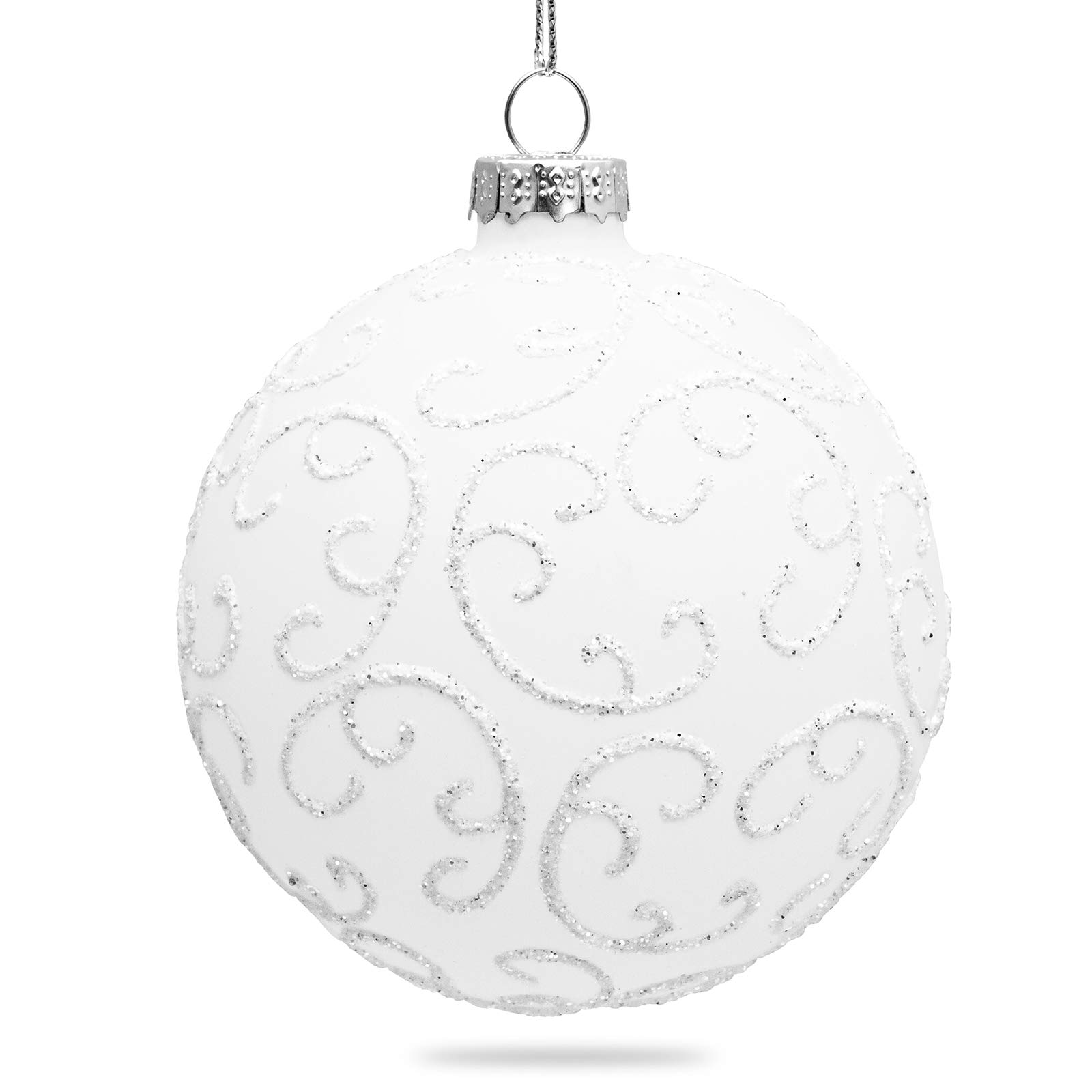 SIKORA Highlights 4er Set ausgefallene Christbaumkugeln besondere Weihnachtskugel Christbaumschmuck aus Glas Weiss 8cm, Farbe | Modell:Modell Florenz Weiss, Höhe in cm:8 cm
