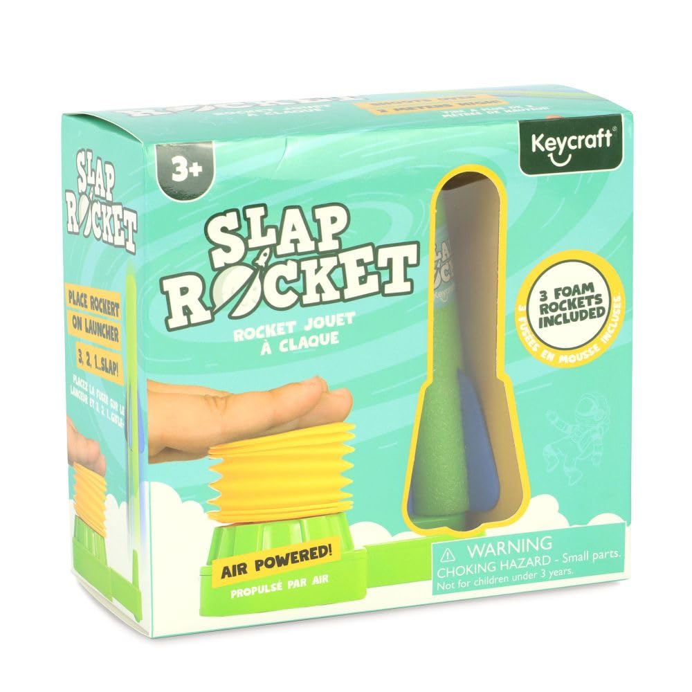 Keycraft Slap Rocket Air-Powered Outdoor Toy, 3+ Years, Includes 3 Rockets