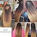 6 Pack Braiding Hair 24 Inch Ombre Braiding Hair for Black Women Braids Hair Synthetic Hair Extensions for Braiding Ombre black-dark brown-light brown