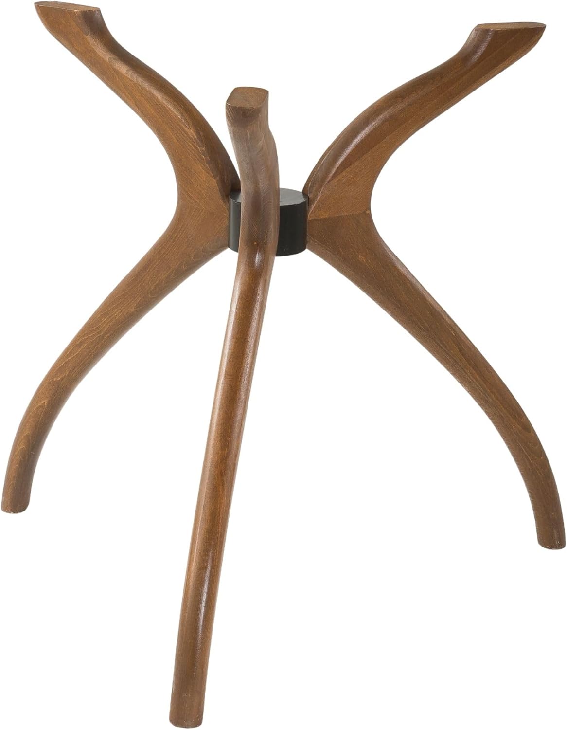 Mid Century Solid Wood Modern Dining Curved Table Base Only, Pedestal Table Bases, Wooden Legs for Kitchen Tables, Glass Top Curvy Leg Assembly Tools Available (Walnut, 3-Legs)