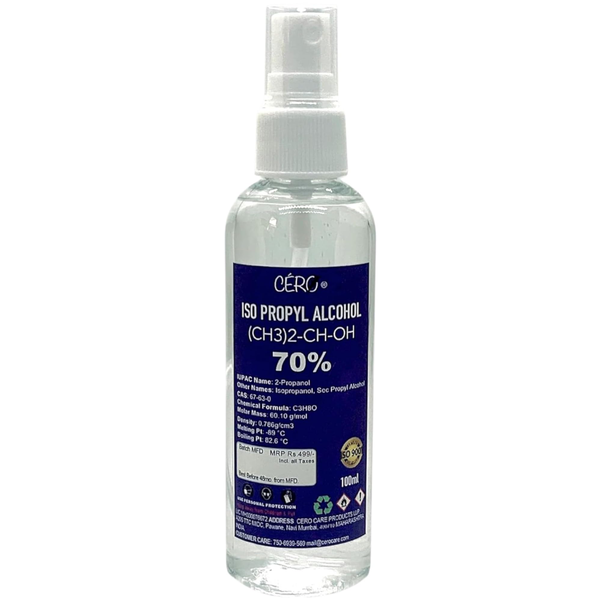CERO ® IPA Isopropyl Alcohol for Cleaning, All Electronics, Clean Your Makeup Tools, Clean CPU, GPU and Screen, Repair Cosmetics 70% Pure IPA (CH3)2-CH-OH] CAS: 67-63-0 (100ml)-picture-19