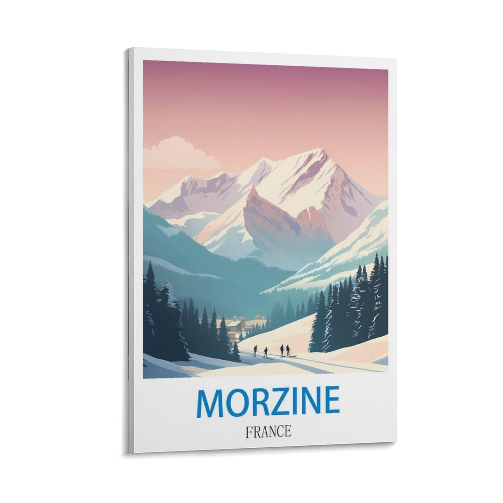 Ndoud Frame-Style Morzine France Vintage Travel Posters Ski 12X18inch(30X45cm) Wall Art Picture Print Canvas Painting For Living Room Home Decor