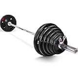 Olympic 2-Inch Cast Iron Barbell Set, Including 300 LBS Weight Plates and 7FT Barbell Set, Multiple Packages
