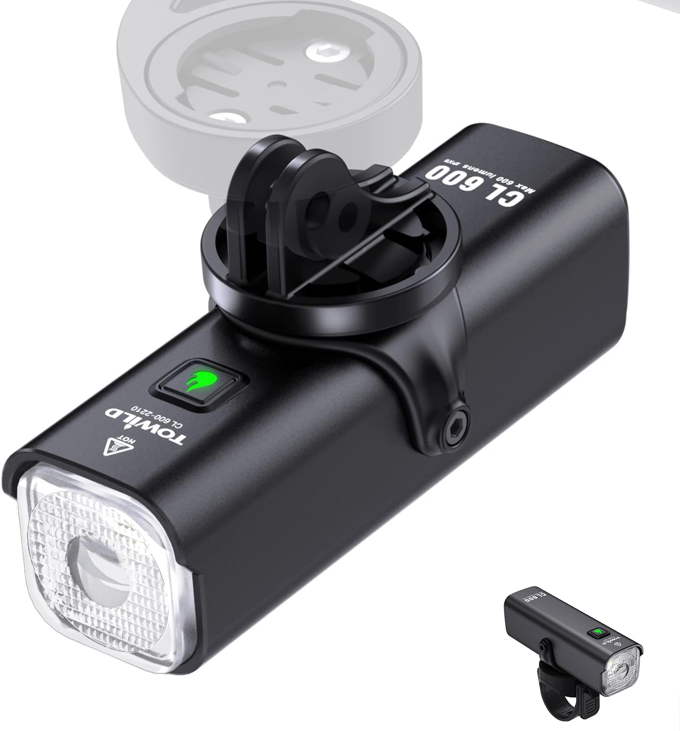 Towild CL600 Bicycle Light, 2,600 mAh Large Capacity, Road Bike Light, 600 Lumens, Bicycle Light, Front Light, USB-C Rechargeable, Cross Bike Light, Long Lasting, IPX6 Waterproof, High Brightness, Bicycle Headlight, Hangable with Automatic On