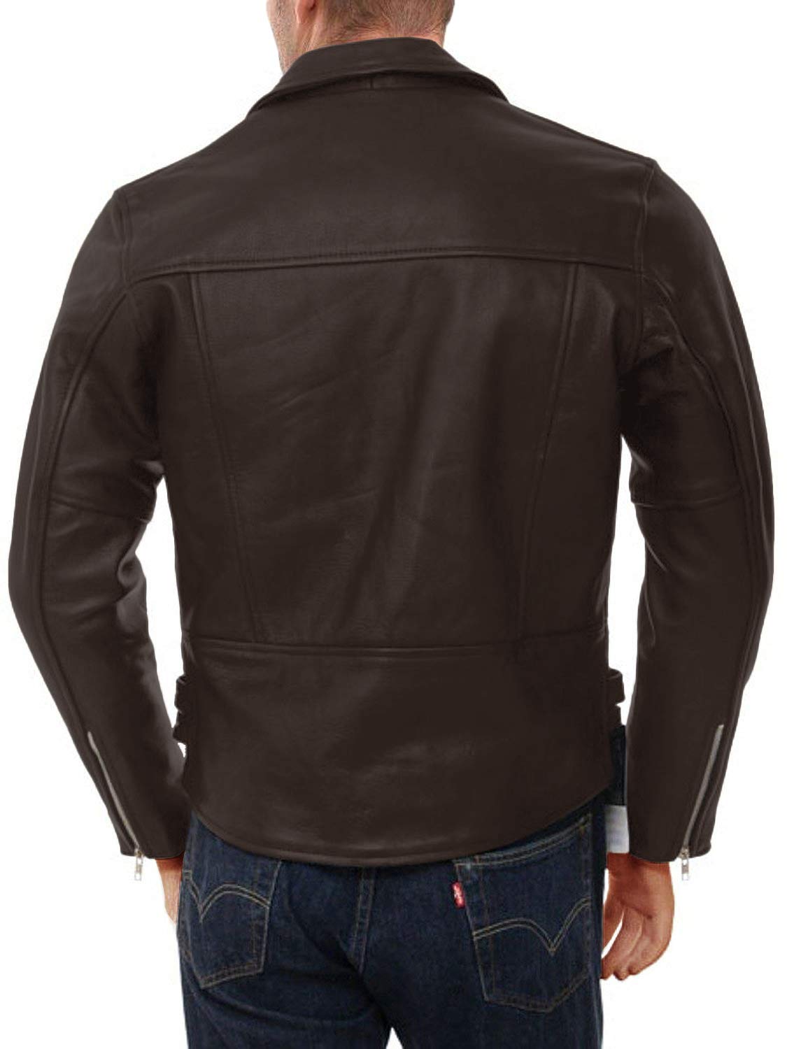 Laverapelle Men's Genuine Lambskin Leather Jacket (Brown, Custom, polyester Lining) - 1501429