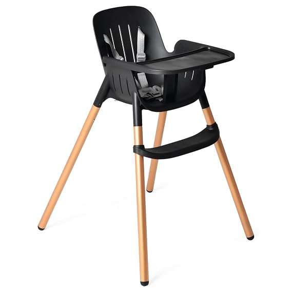 PEG Poke High Chair - Midnight Sky (Black & Gold) | Modern and Easy to Clean - From 6 to 36 months