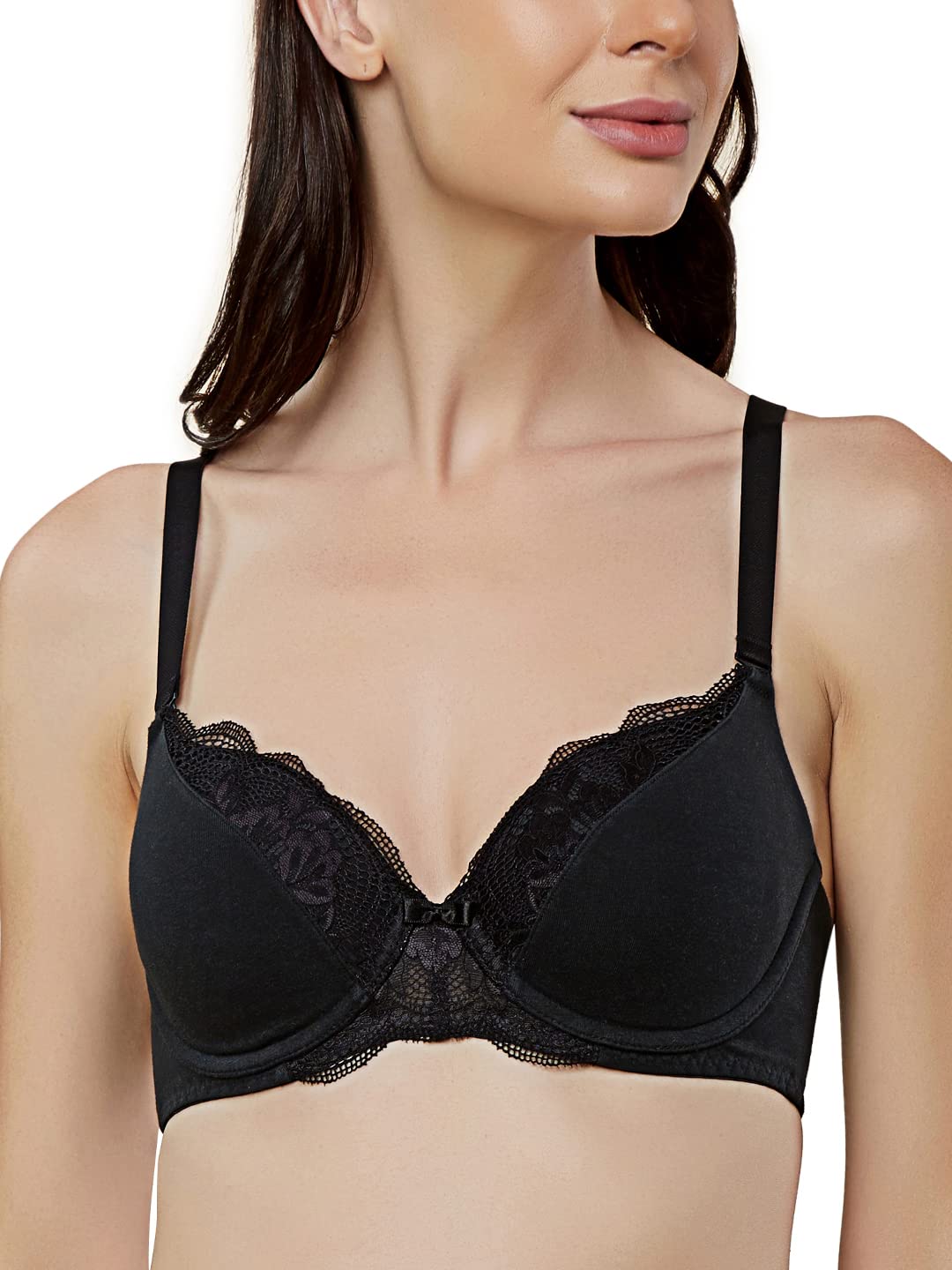 International Women's Padded | Wired | 123I409 Modern Lace Cotton Seamless Bra | Pack of 1-image-1