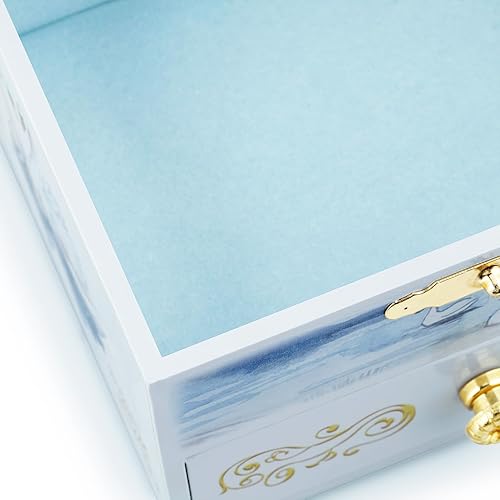 Miniatura 5 de RR ROUND RICH DESIGN Joyero musical para niños con cajón y bonito juego de joyas con elegante tema de ballet, color blanco